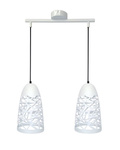 Lampa sufitowa wisząca 2xE27 biała SABRIN 32-54869