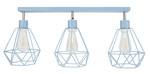 Lampa sufitowa do pokoju dziecka niebieska- nowoczesny druciak w stylu loft Carmen 3xE27
