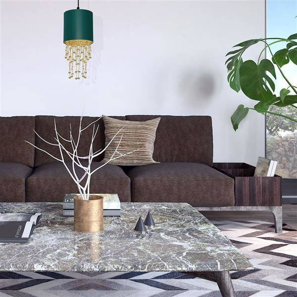 Nowoczesna lampa wisząca ALMERIA GREEN/GOLD 1xE27 MLP6449