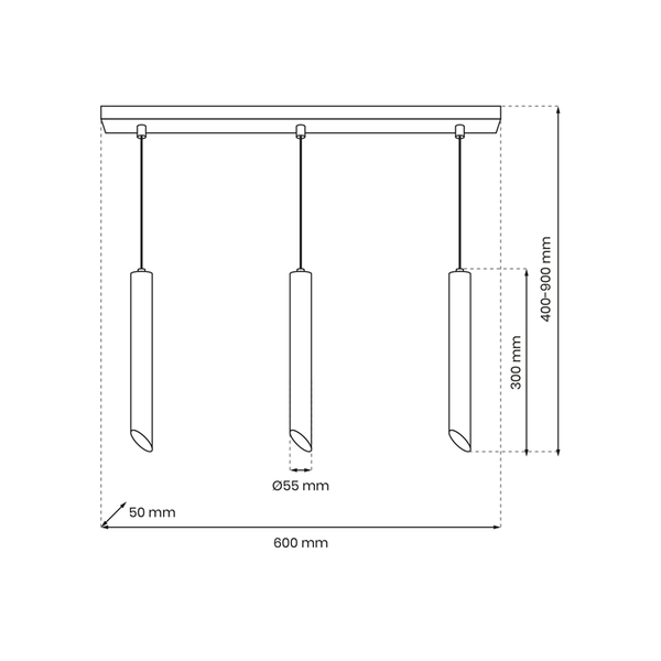 Lampa wisząca CORTE, MLP8829, czarna, 3x8W GU10