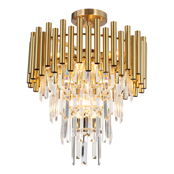 Lampa sufitowa MADISON, złoty/transparentny, 9x40W E14, ML8806