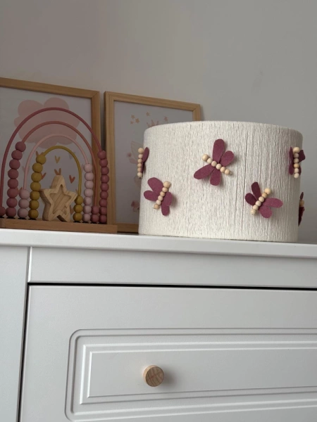 Lampa wisząca do pokoju dziewczynki i chłopca w stylu Boho Ważki 35 cm