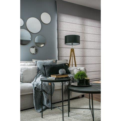 Lampa podłogowa do pokoju dziecka drewniana Magiczny Cylinder różowy abażur 1XE27