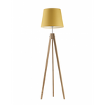 Podłogowa lampa drewniana do pokoju dziecka ARUBA brązowy klosz.