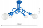 Lampa sufitowa do pokoju chłopca i dziewczynki niebieska Tęczowy Zawijas 4xE27 Led 