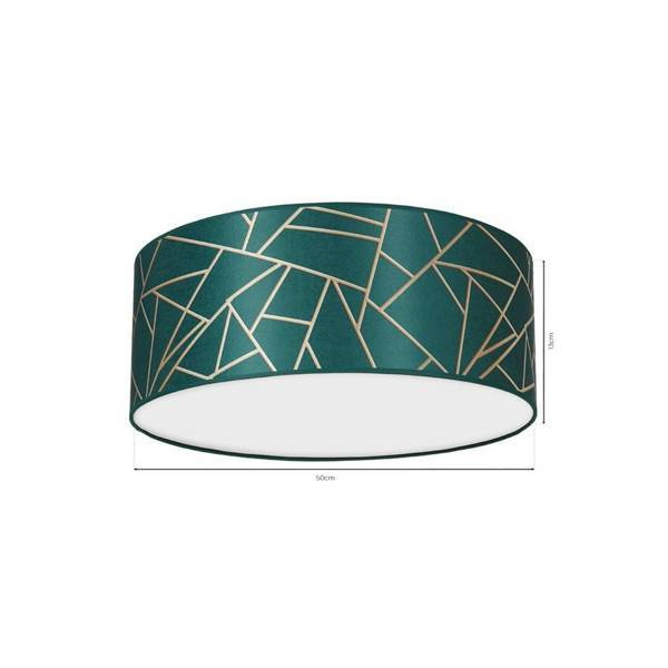 Lampa sufitowa ZIGGY GREEN, MLP7578, 50 cm, butelkowa zieleń/złoty, 3x60W E27