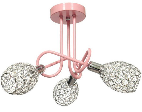 Lampa sufitowa do pokoju  dziewczynki różowa Motylek Kryształ 3 punktowa 