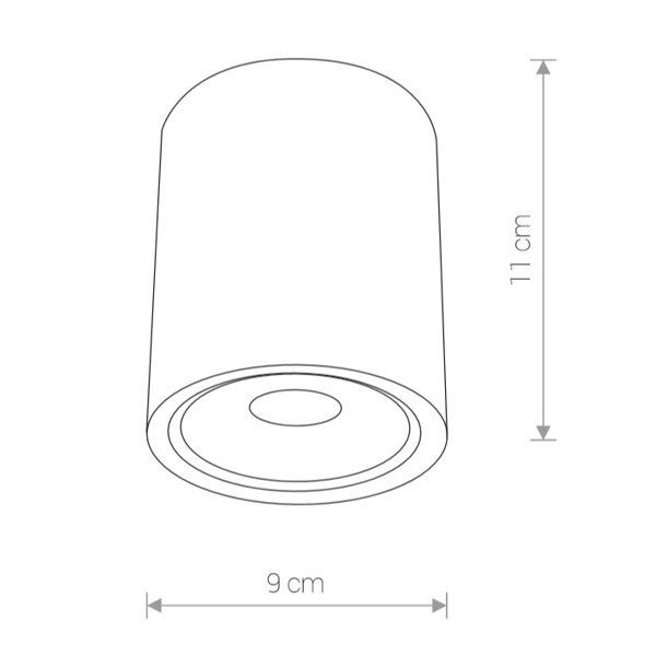 Oprawa sufitowa tuba EDESA LED M 6W czarny IP54 śr. 9cm