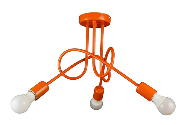 Lampa sufitowa do pokoju dziecka pomarańczowa Mondo 3 Loft 