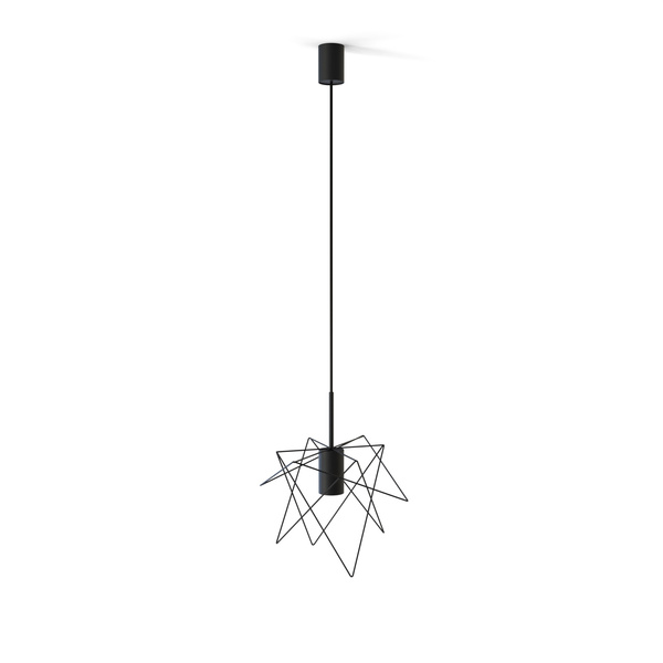 Lampa wisząca druciana zwis nowoczesna GSTAR śr. 30cm | czarny