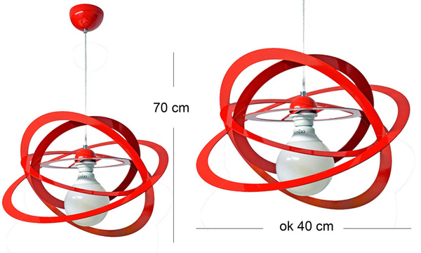 Lampa wisząca do pokoju dziecięcego czerwona Sferis 