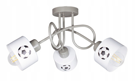 Lampa sufitowa do pokoju dziecka beżowa Piłkarski Kubeczek 3xE27 Led