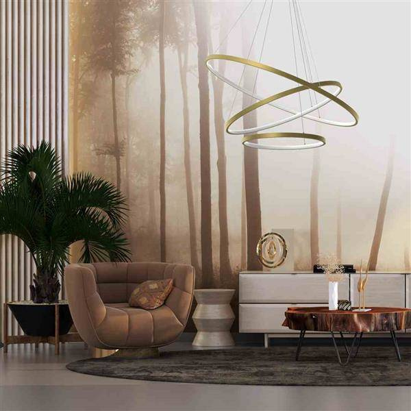 Designerska lampa wisząca ROTONDA GOLD 93W LED | Złota