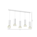 Lampa wisząca DANTE, MLP7256, biały/złoty, 5x8W LED GU10