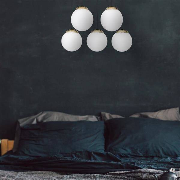 Nowoczesna lampa wisząca prostokąt SPARTA BLACK / GOLD MLP6501