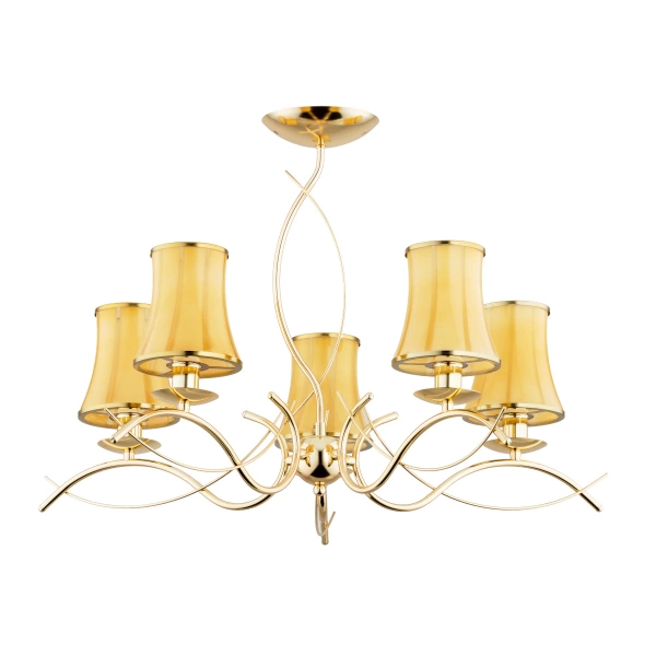 Lampa sufitowa ALFA MONZA ART. ZŁOTA 5xE14 70cm | 63173