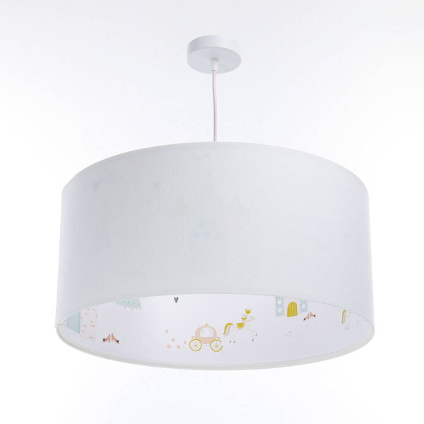 Lampa do pokoju dziewczynki biała Little Princess Welur 40 cm 