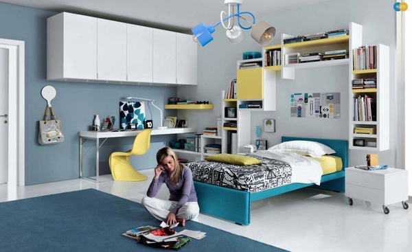 Lampa sufitowa do pokoju chłopca kolorowa Zakręcony Kubeczek 3xE27 Led 