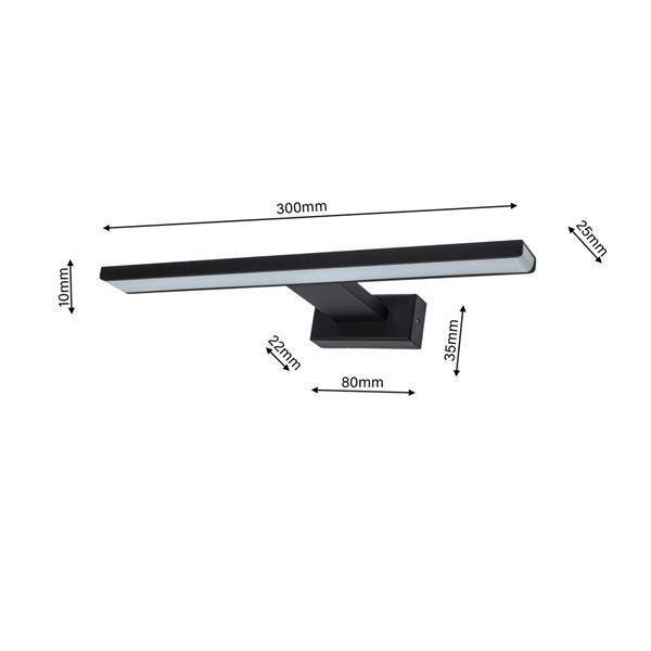 Kinkiet nad lustro czarny SHINE 30cm