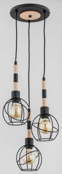 Lampa wisząca ALFA BILBAO DREWNIANA 3xE27 26cm | 61029