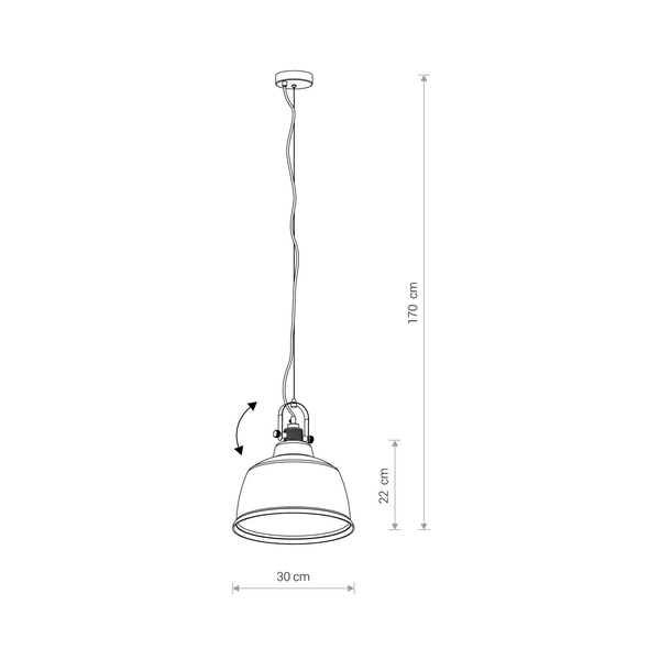 Lampa vintage AMALFI SMOKED I śr 30cm