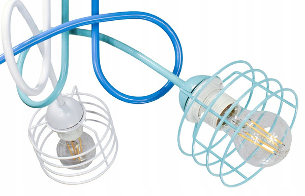Lampa sufitowa do pokoju dziecka kolorowa Zakręcony Koszyczek 4xE27 Led