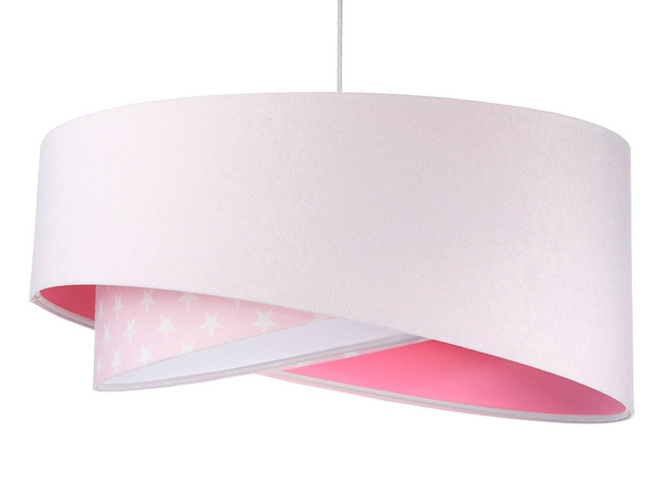 Lampa sufitowa do pokoju dziewczynki biało - różowa lampa w gwiazdki 