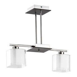 Lampa sufitowa nowoczesna SQUARE wenge/chrom szer. 50cm