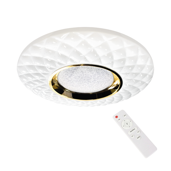 Plafon TOKYO GOLD, ML7908, biały/złoty, 24W LED, Ø400 mm + Pilot