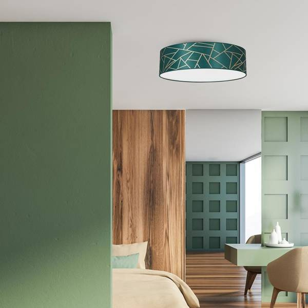 Lampa sufitowa ZIGGY GREEN, MLP7578, 50 cm, butelkowa zieleń/złoty, 3x60W E27