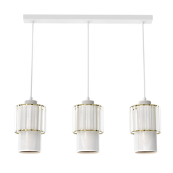 Lampa wisząca BLANCO, MLP8365, biały/transparentny/złoty, 3x60W E27