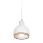 Lampa wisząca OVAL , MLP7043, biały/drewno, 1x60W E27