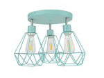 Lampa sufitowa do pokoju dziecka turkusowa w stylu loft nowoczesny druciak Carmen 3xE27