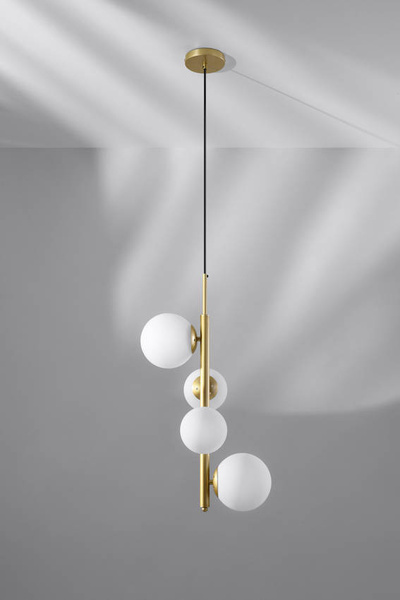 Lampa wisząca mosiądz biała 4xG9 Cordel 34-01559 