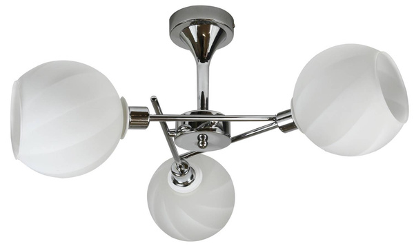 Lampa sufitowa wisząca 3X40W E14 chrom klosz biały RAUL 33-72221