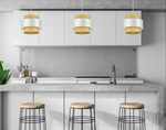 Lampa wisząca w stylu boho rattanowa biała 