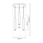 Lampa wisząca HUDSON, MLP8793, czarna, 3x8W GU10