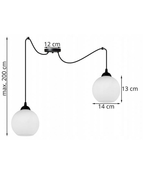 Nowoczesna lampa wisząca typu pająk kuliste szklane klosze