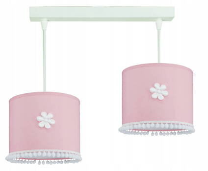 Lampa sufitowa do pokoju dziewczynki różowa Pompony 2xE27 Led
