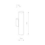 Kinkiet 2 punktowy EYE WALL do biura GU10 10W wys. 25cm | biały