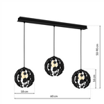 Lampa wisząca GAIA BLACK / WOOD 3xE27 60W MLP6327