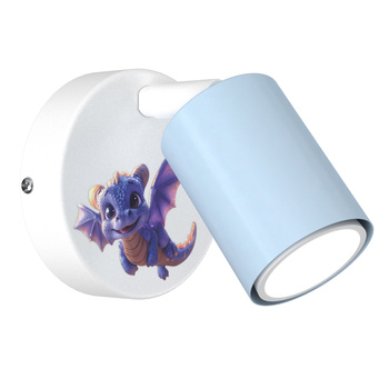 Lampa ścienna do pokoju chłopca Smoki GU10