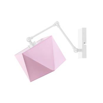 Kinkiet do pokoju dziewczynki różowy na białym przegubie Bajkowy Diamencik