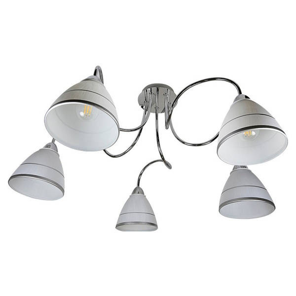 Lampa sufitowa chromowa szklane klosze 5x40W E14 Elf 35-72603