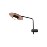 Lampa ścienna regulowana kinkiet DISK I sklejka GX53 | czarny brązowy