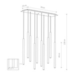 Lampa nad wyspę stół LASER BLACK X czarna