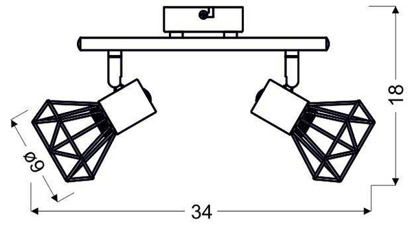 Lampa listwa ścienna/sufitowa chrom/biała 2xE14 Verve 92-61348