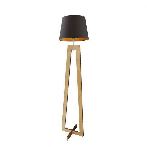 Lampa stojąca z drewna KOS GOLD