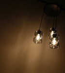 Lampa wisząca czarna/dymiona talerz 3xE27 Felis 33-00200