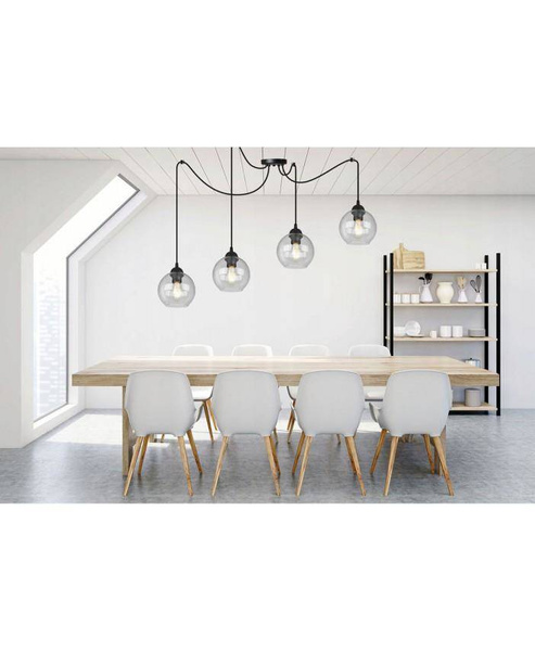 Nowoczesna lampa typu pająk szklane klosze Loft 4xE27 Led 
